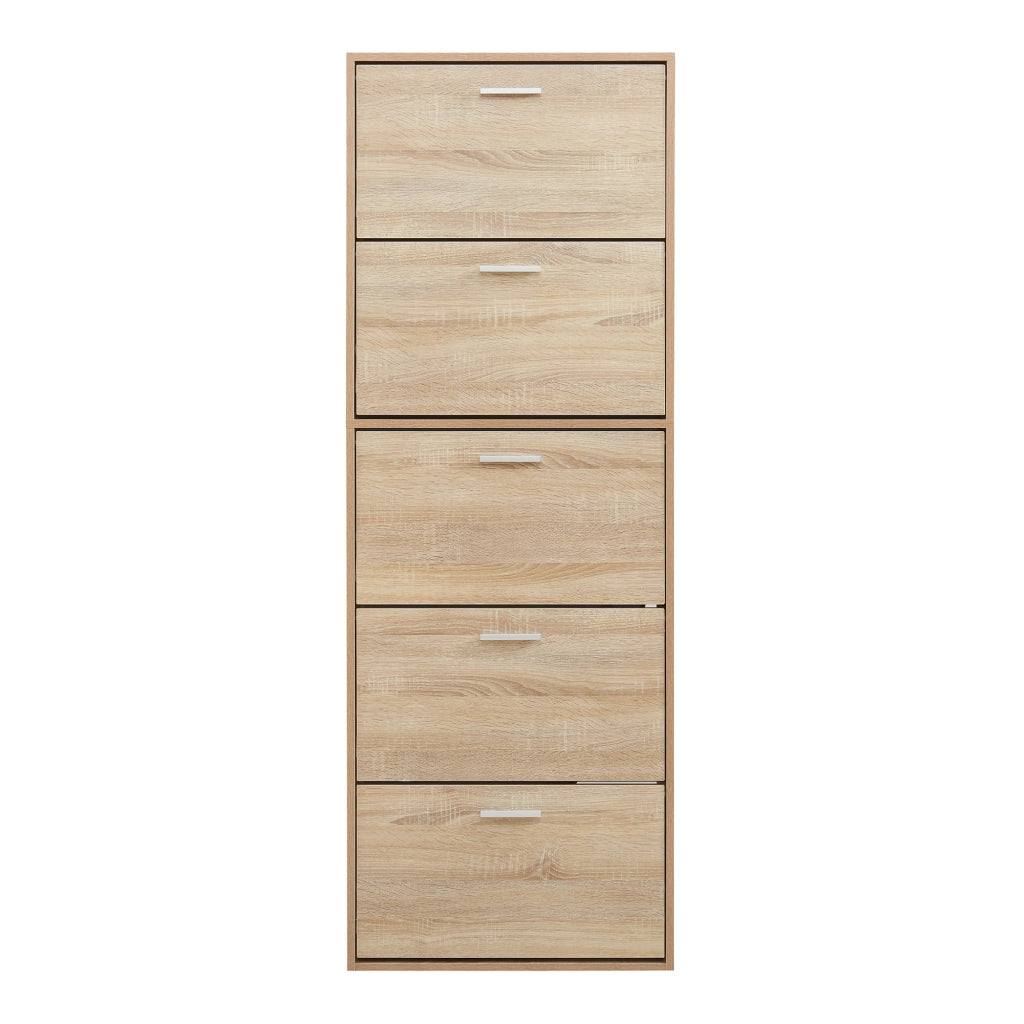 Scarpiera Sykkylven con 5 Contenitori Ribaltabili - Effetto Rovere Sonoma [en.casa]