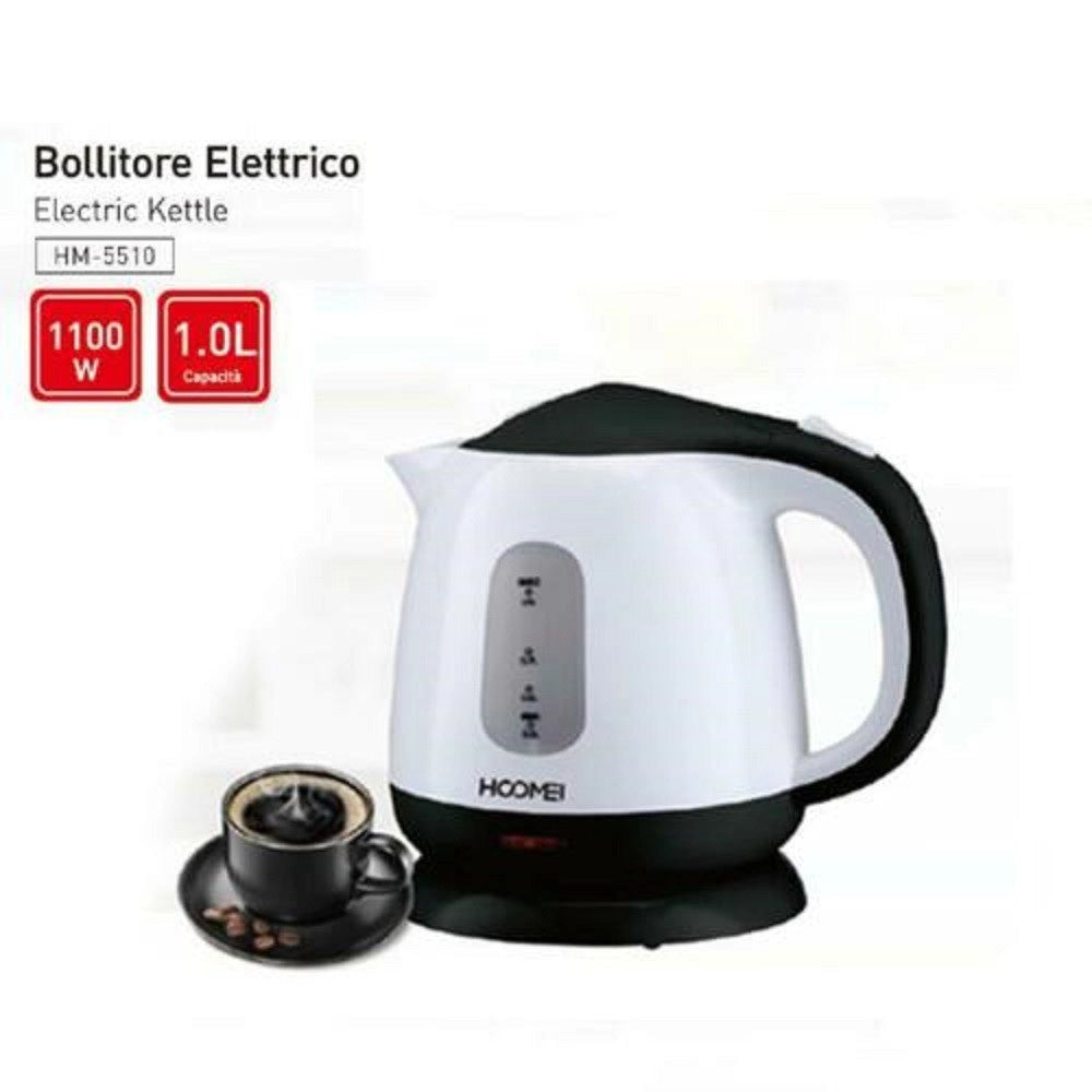 Trade Shop - Bollitore Elettrico 1100 Watt 1 Litro Con Base Girevole Di 360° Per Te' Infusi -