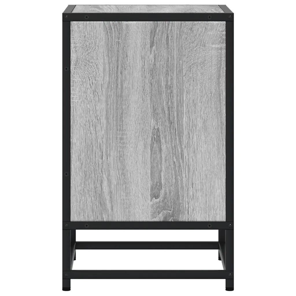 Comodini 2pz Grigio Sonoma 40x31x50cm Legno Multistrato Metallo 848706