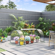 Serra da giardino con porta in acciaio e plastica verde 200 x 100 x 80 cm