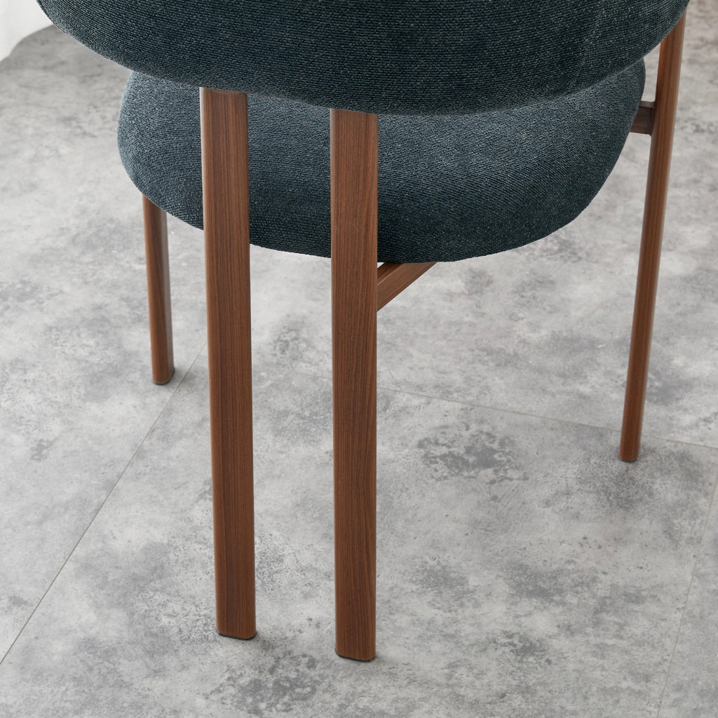 Poltrona da Pranzo e Soggiorno ¨C MINIMAL ¨C Tessuto Nero, Gambe in Metallo, Set 4