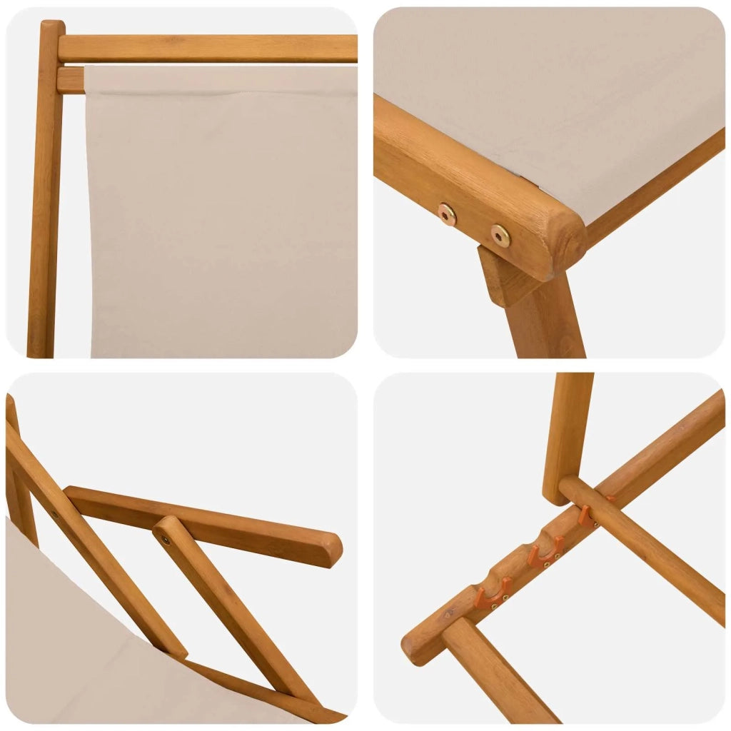 Lettino prendisole pieghevole 2 pcs 3 Posizione Beige 3407825