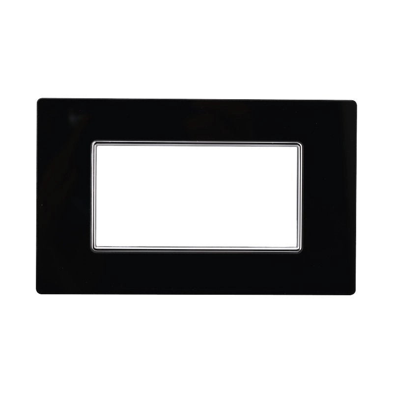 Placca In Vetro Serie Moon 4P Colore Nero Compatibile Con Bticino Axolute