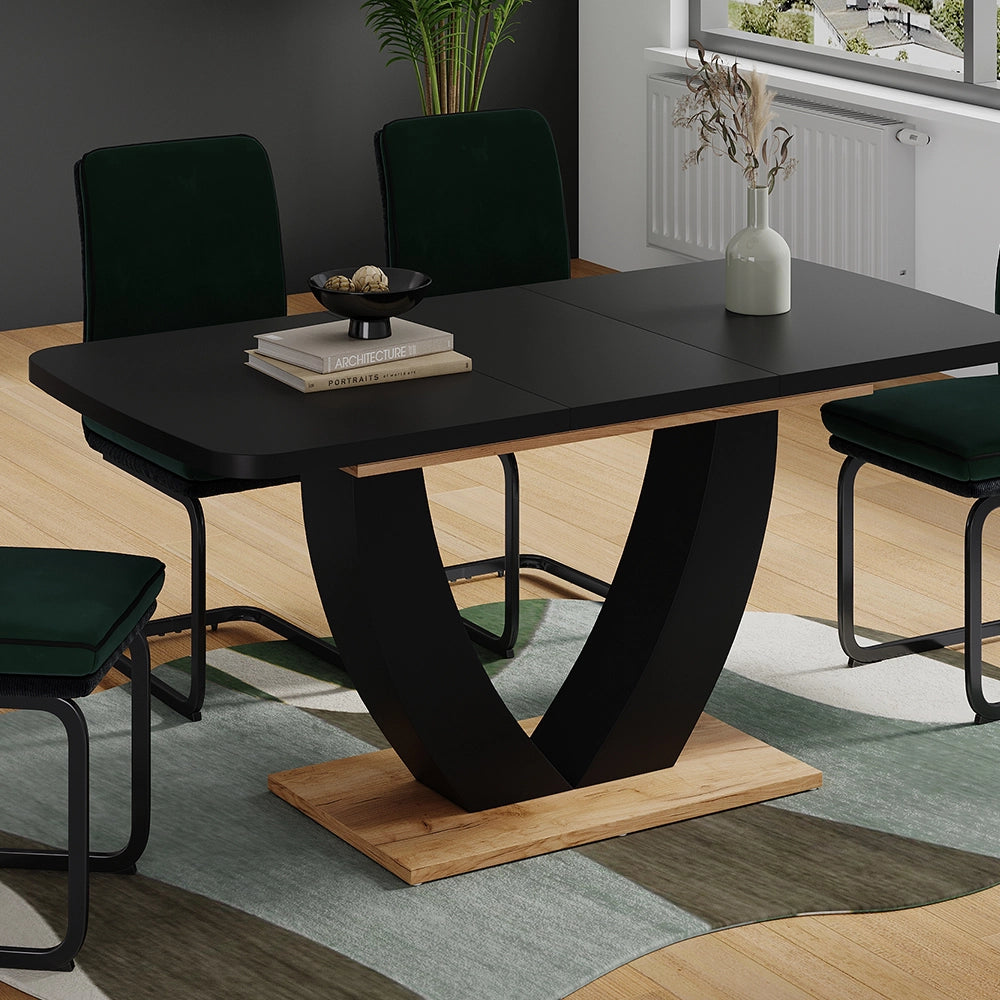 Vicco tavolo da pranzo allungabile Rovere nero/oro 120 x 80 cm Estensibile