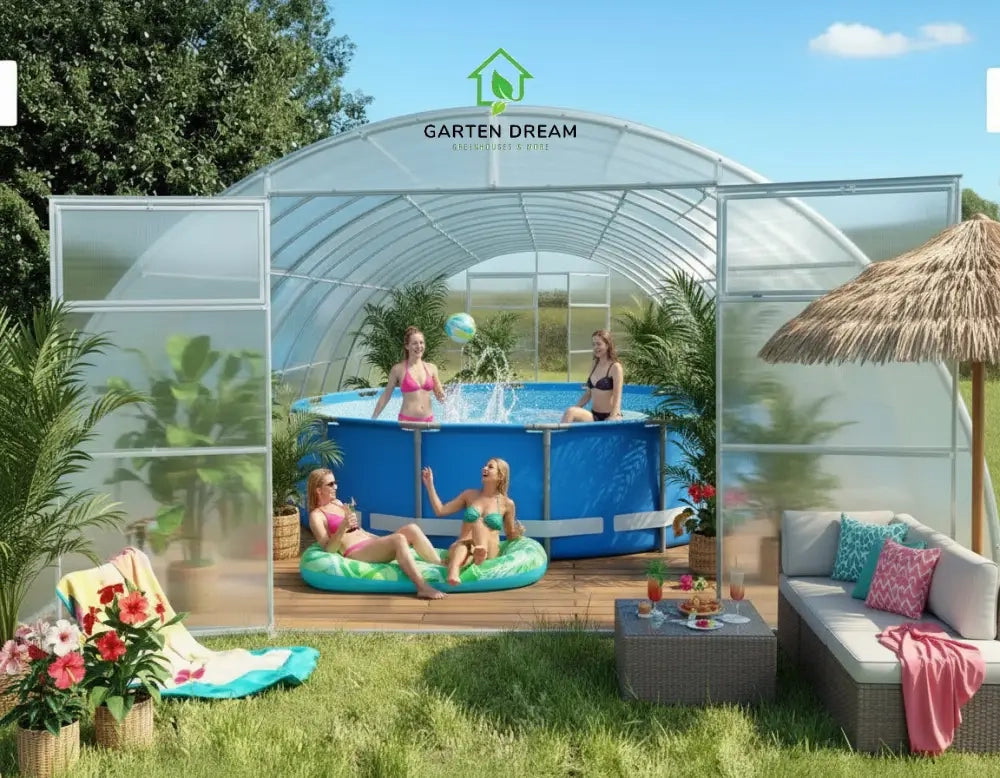 Copertura per Piscina Garten Dream SERENA 4x8 m con Policarbonato 6 mm