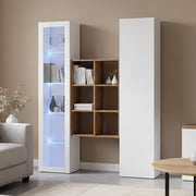 Madia Gastone, Credenza 8 Ripiani Made in Italy, 30x40x180h cm Bianco Acero