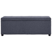 Panca con Vano Portaoggetti-Panca con Contenitore-Sgabello 116 cm Grigio Scuro in Poliestere