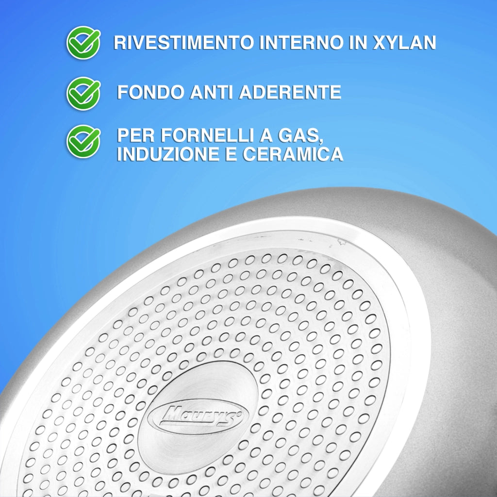 MAURY'S CHEF INDUCTION CASSERUOLA 22 CM CON FONDO IN TECNOLOGIA XYLAN