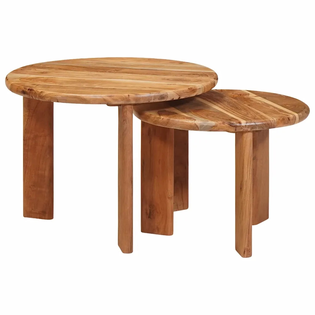 Tavoli da Caffè Nido 2 pcs Marrone Legno di Acacia Massello 4104648