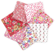Pakchet di stoffa Patchwork - 7 pezzi - 50x50 cm - cotone con diversi disegni - progetti creativi - tono rosa