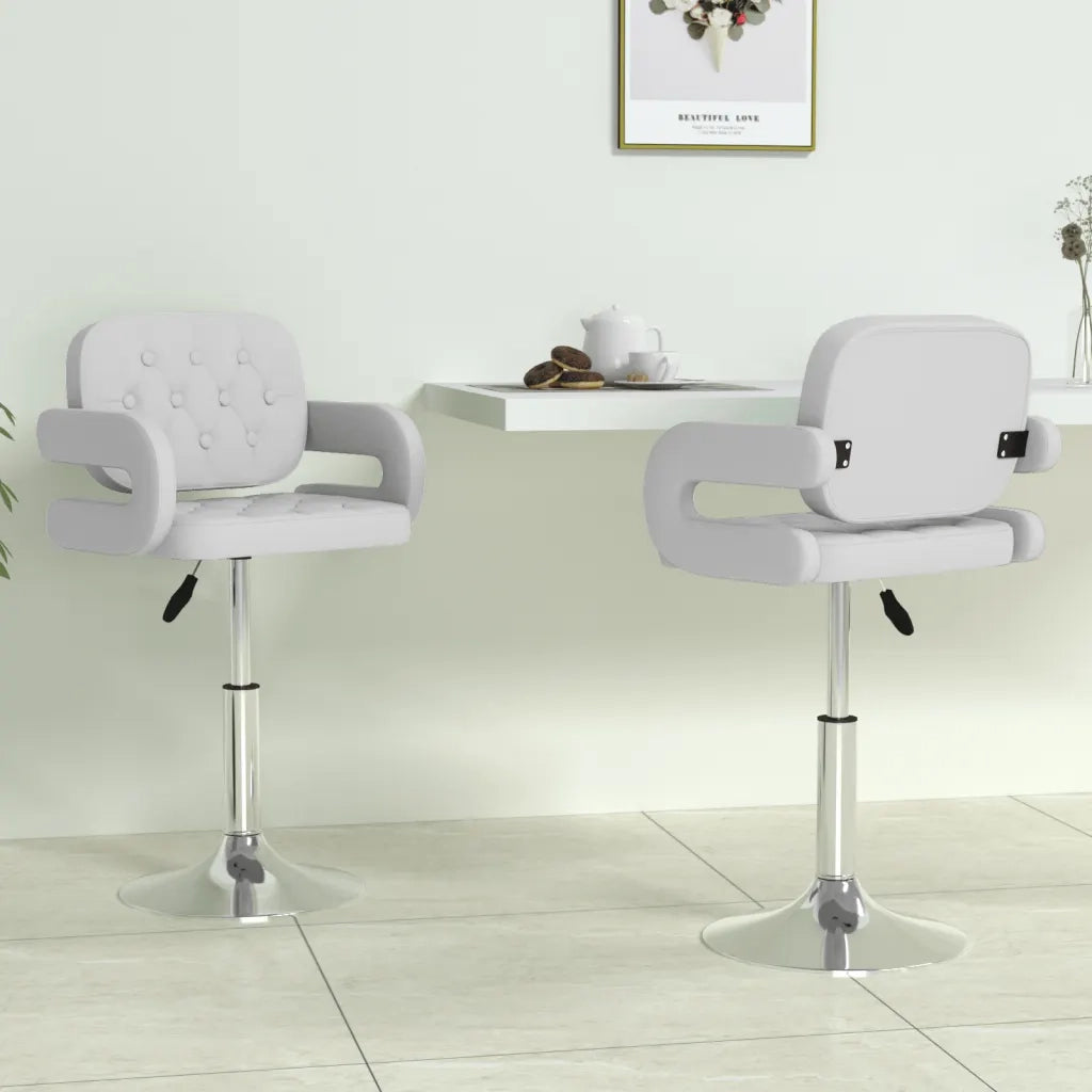 Sedie da Pranzo Girevoli 2 pz | Sedie da cucina Bianche in Similpelle