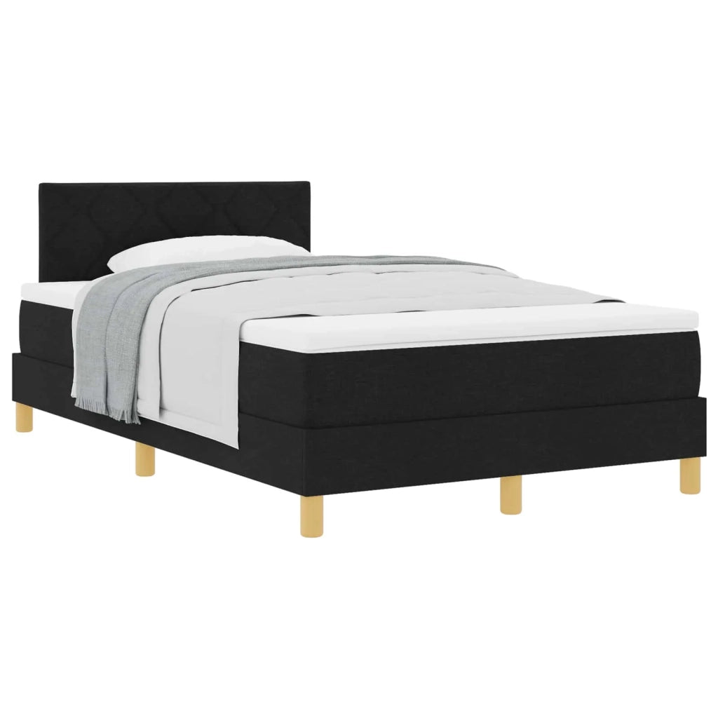 Letto a molle con cuscino Nero 120 x 190 cm Tessuto 3338981
