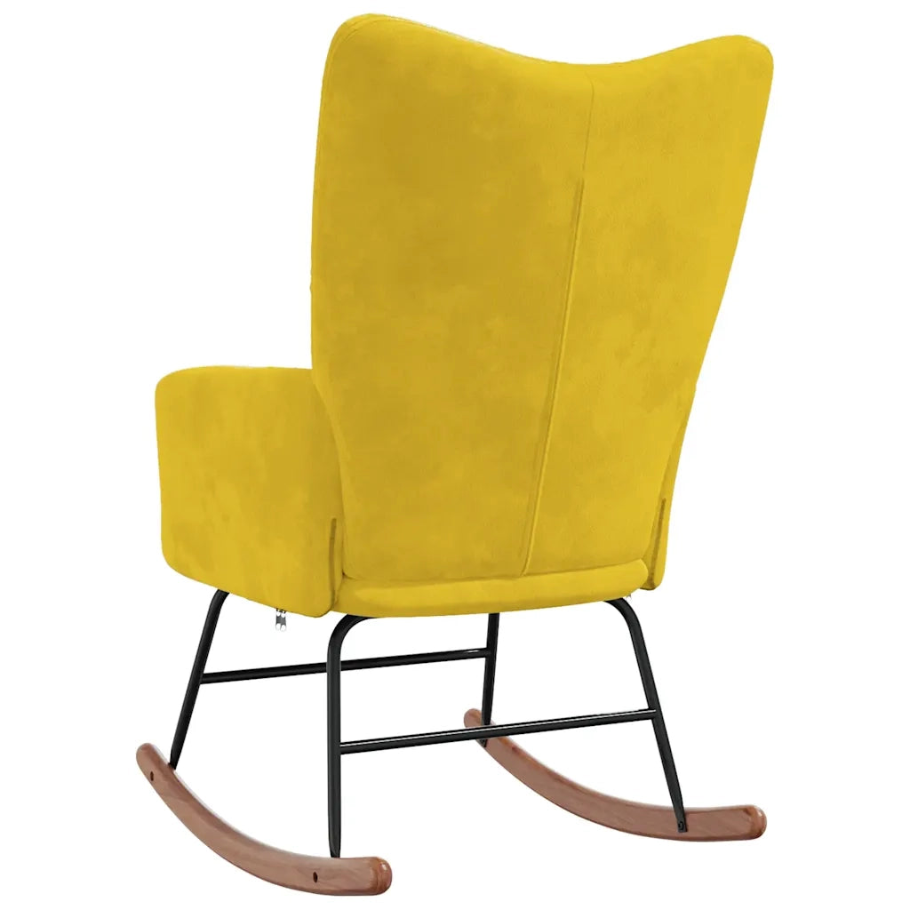 Sedia a Dondolo Giallo Senape in Velluto CFW4817228