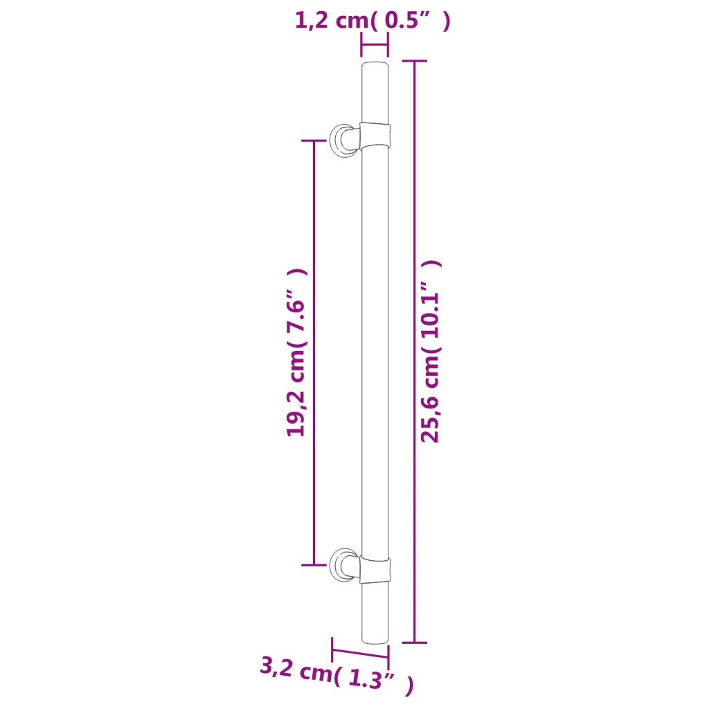 Maniglie per Mobili 10 pz Nere 192 mm in Acciaio Inox CFW1032412