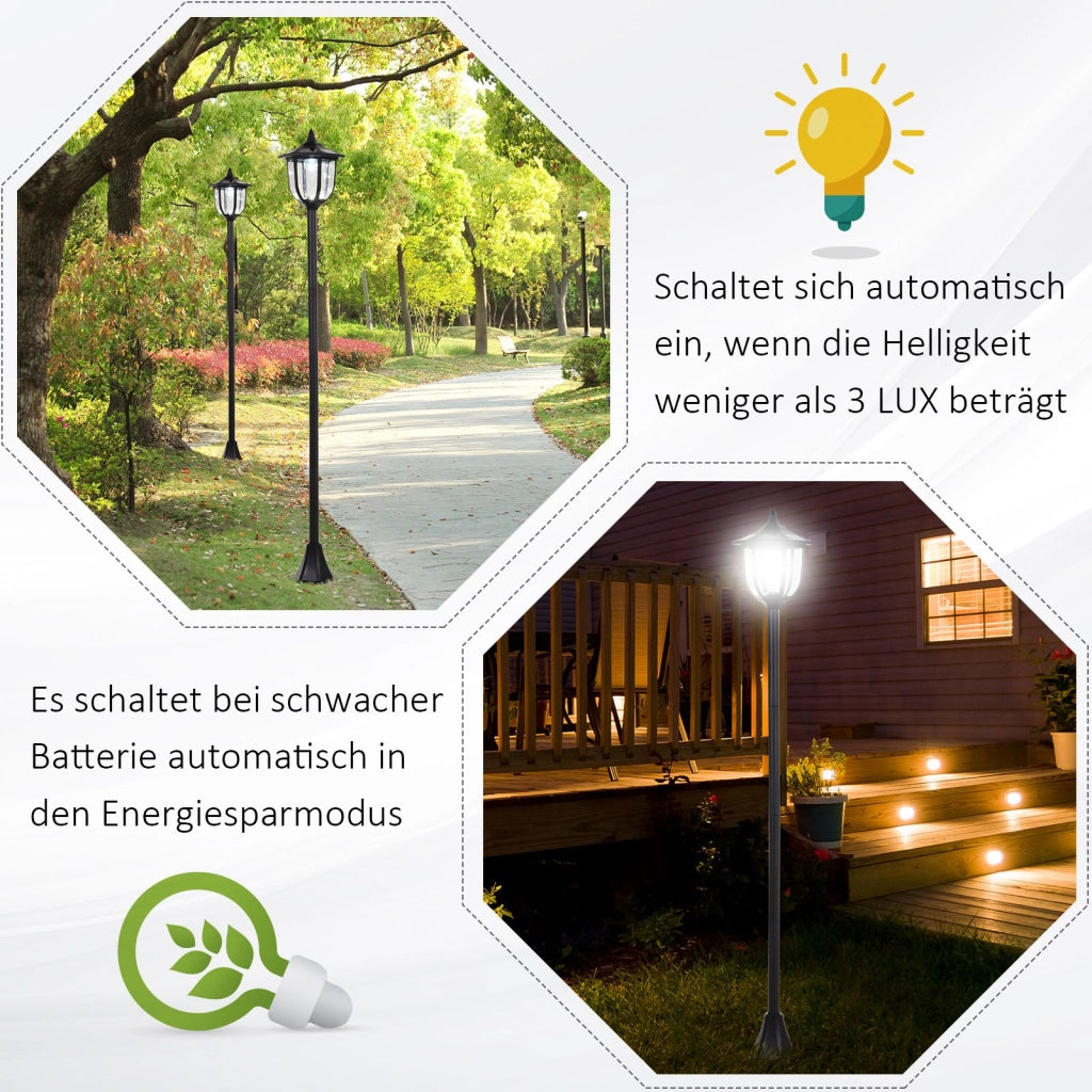 LAMPADA SOLARE LED da esterno in plastica nera IP44