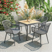 SEDIA da giardino Set da 4 pezzi 56 x 51 x 84 cm Grigio scuro Metallo