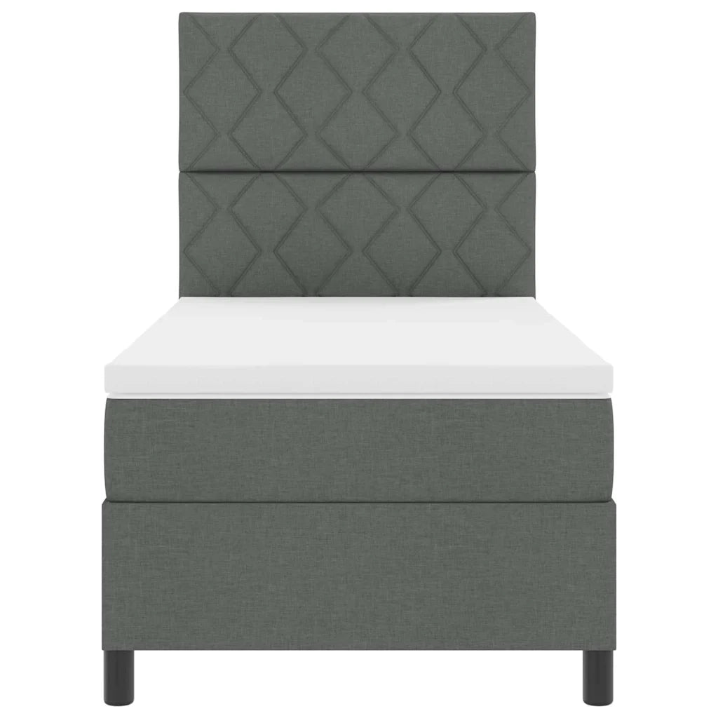 Letto a molle con materasso Grigio scuro 90 x 190 cm Tessuto 3342908