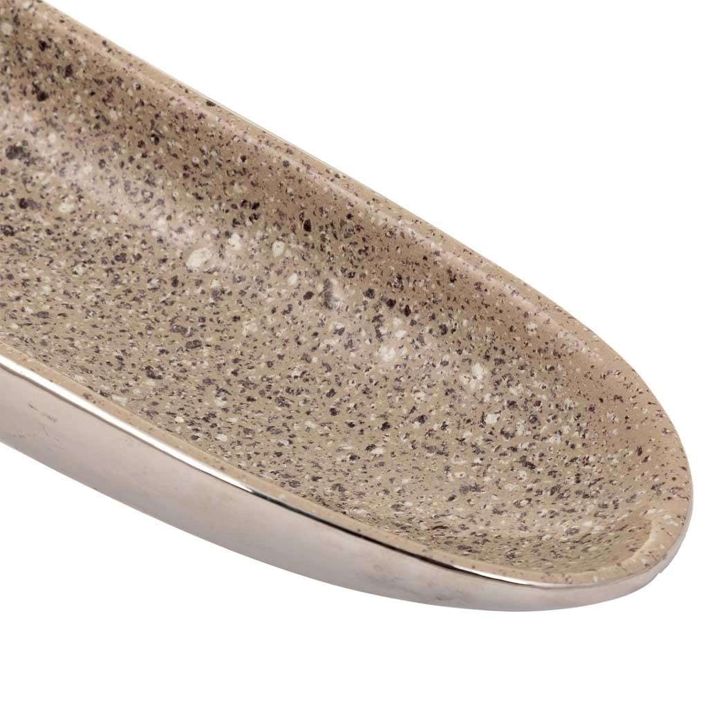 Centrotavola in ceramica argento 43x12x5,5h