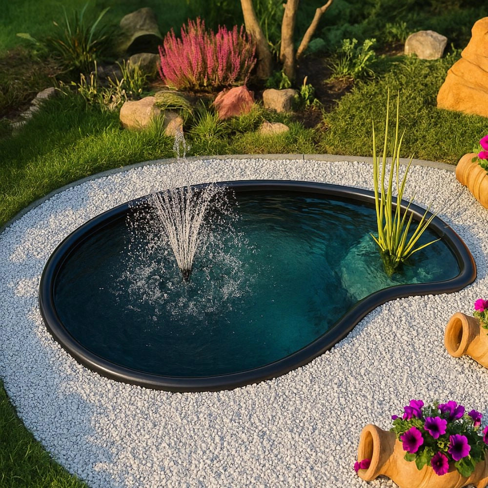 Laghetto da giardino vittoria nero litri 780 da 195x140xh50