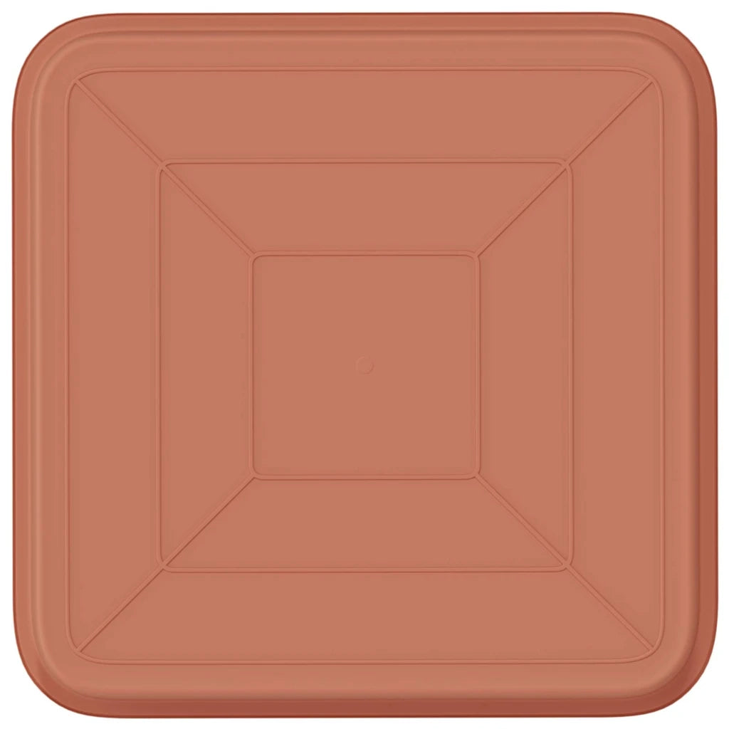 Vassoio Quadrato per Fiori 6 pcs Rosso Mattone 21 x 21 x 2 cm