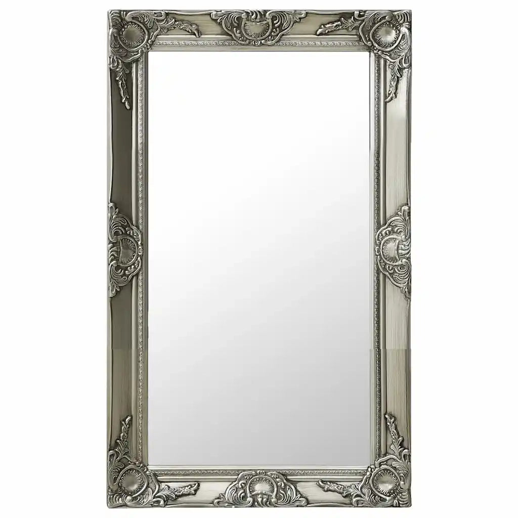 Specchio da Parete Stile Barocco 50x80 cm Argento 320322