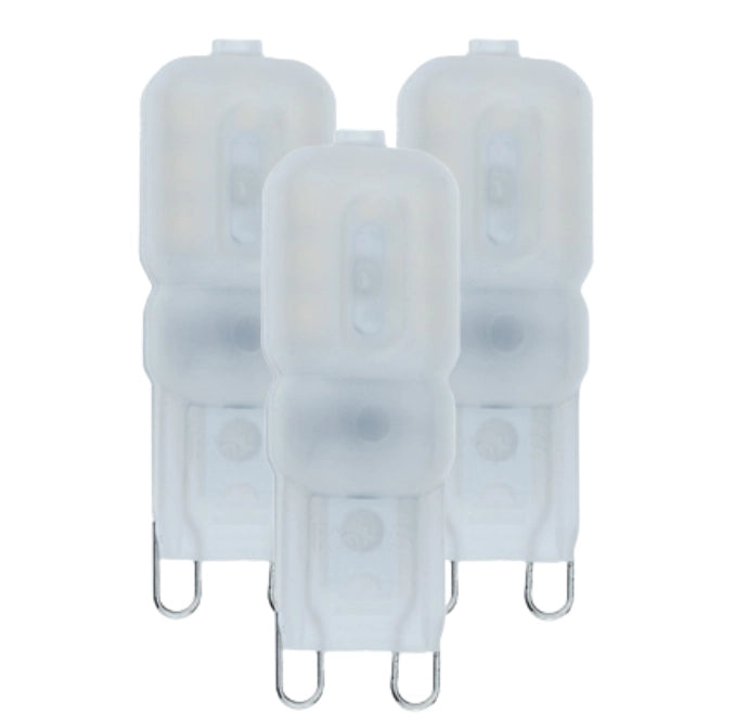 Lampadina led bispina g9 3watt resa 25watt risparmio energetico 6000k pezzi 3