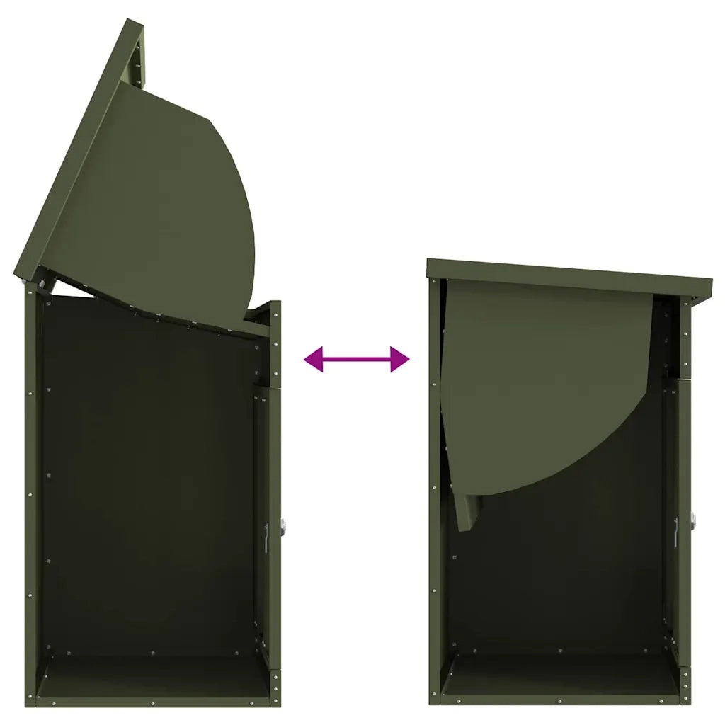vidaXL Cassetta per pacchi Oliver verde 44 x 35 x 59 cm Acciaio