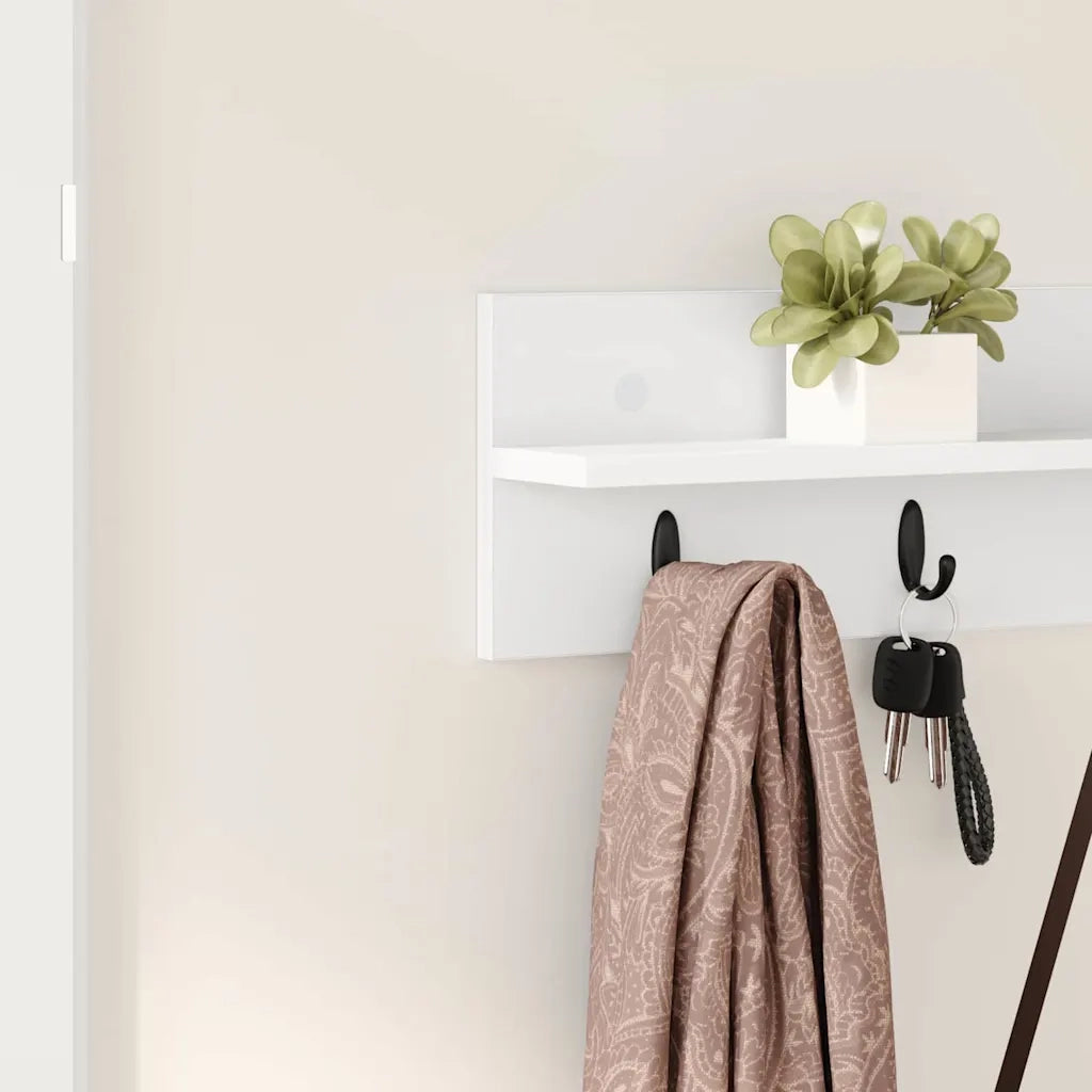 Appendiabiti a muro Bianco 80 x 10,5 x 18 cm Legno multistrato 874395