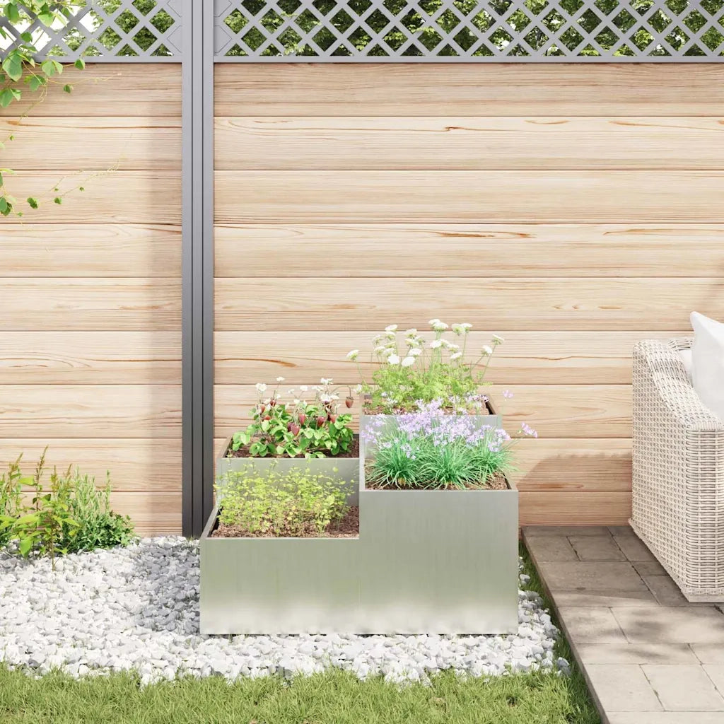 Vaso da giardino Argento 100 x 100 x 48 cm Acciaio zincato 865853