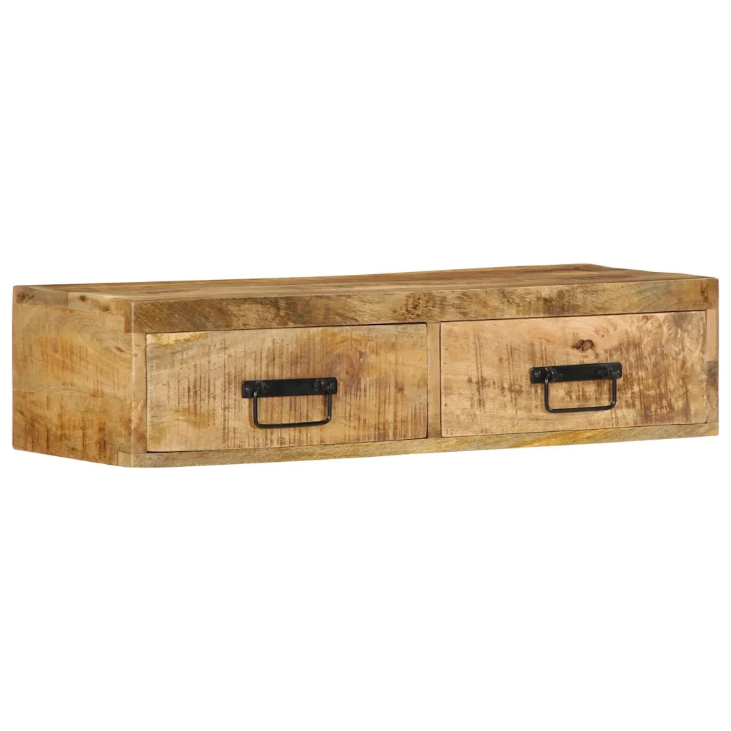Mobile TV a Parete 80x30x19 cm Legno Grezzo Massello di Mango 4017461