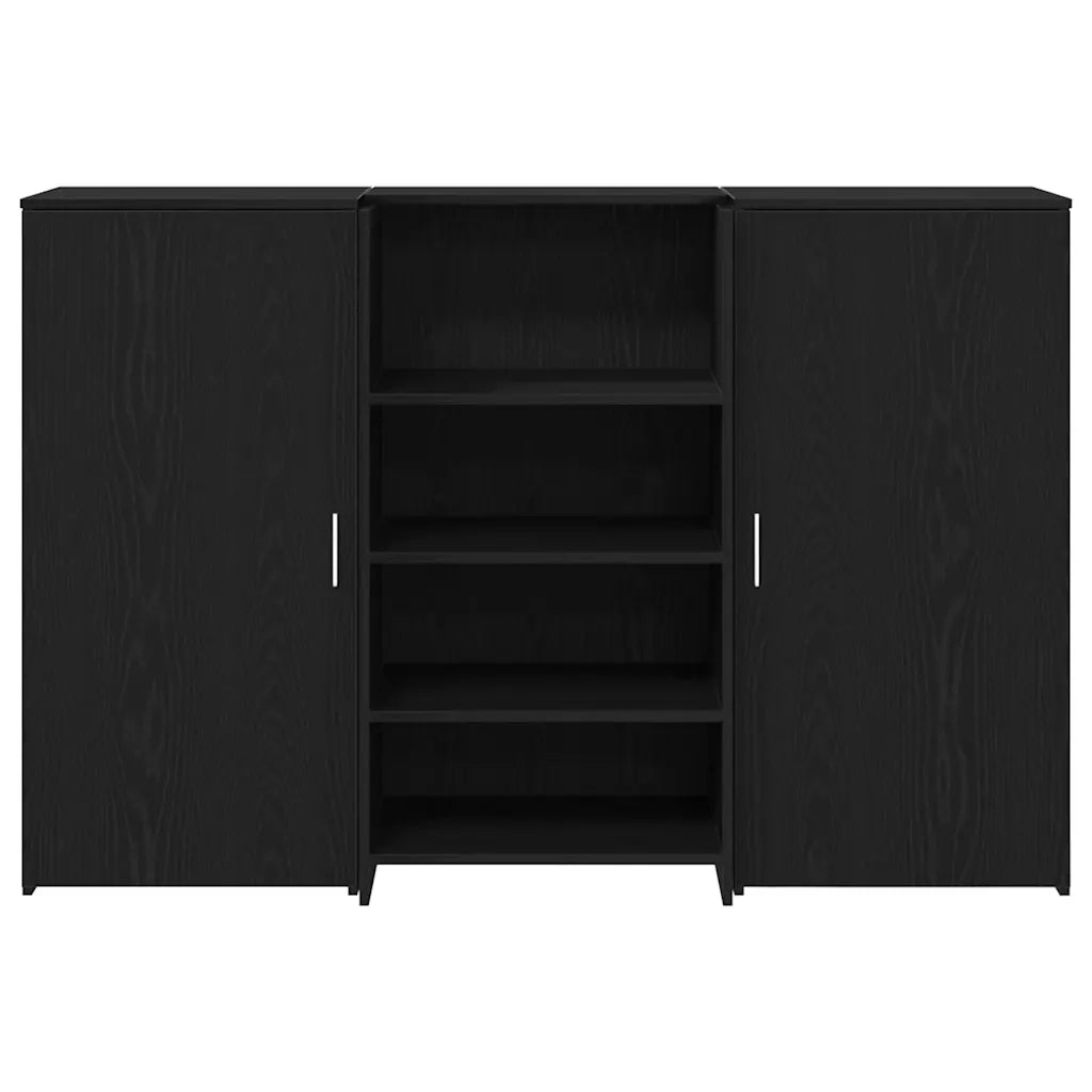 Banco Reception Rovere Nero 155x50x103,5 cm Legno Multistrato