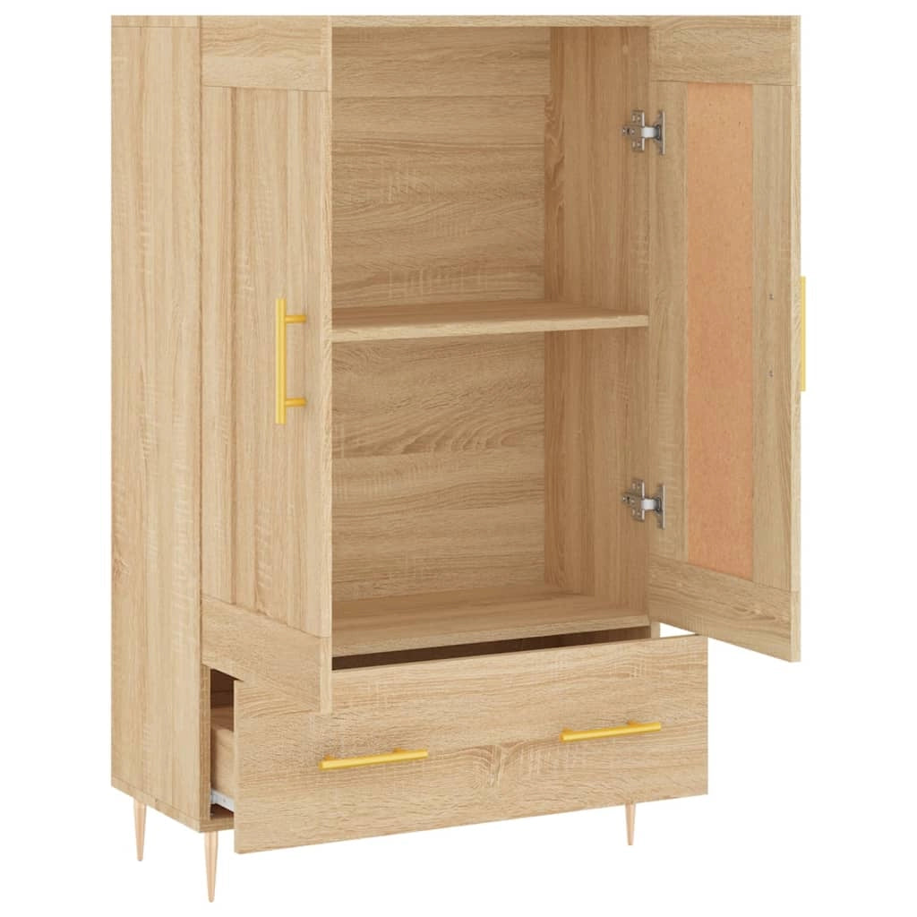 Buffet credenza cassettiera armadio mobile contenitore organizer cucina soggiorno salotto rovere Sonoma alto 69,5 x 31 x 115 cm legno ingegnerizzato marrone 02_0034082