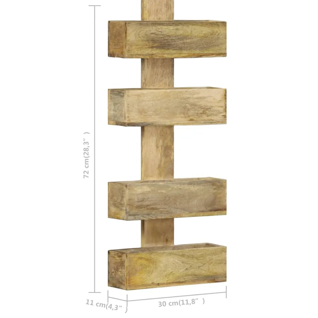 Portariviste a Parete 30x11x72 cm in Legno Massello di Mango 286466