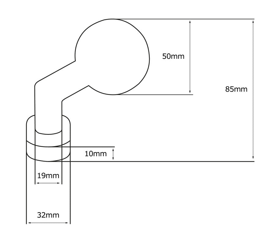 Pomolo fisso per porta SAGUATTI D69/50M in inox grigio satinato