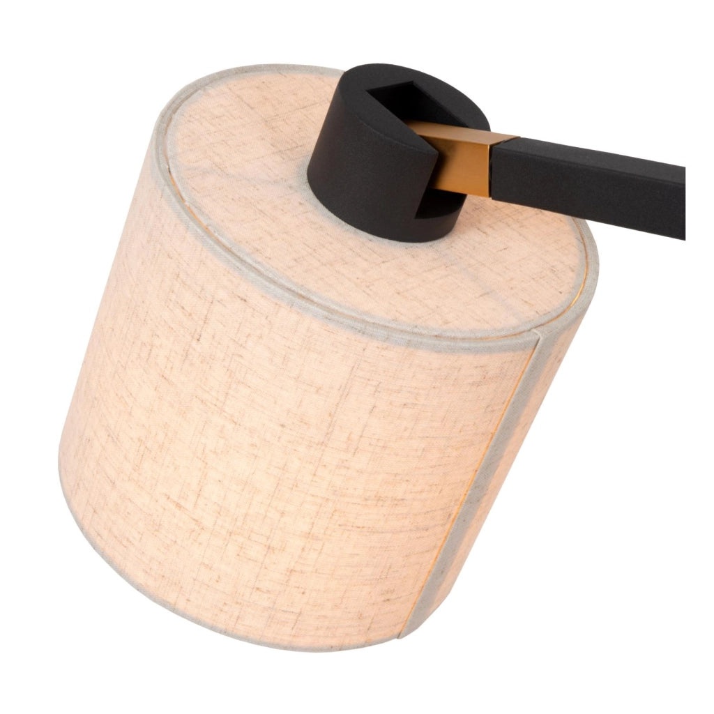 Lampada da terra a gru LESLEY 1xE27 nera/beige Lucide