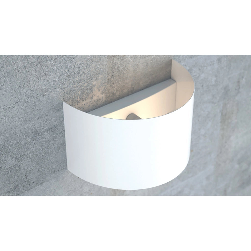 Applique Moderna 1 Luce Floki Fascia In Acciaio Bianco