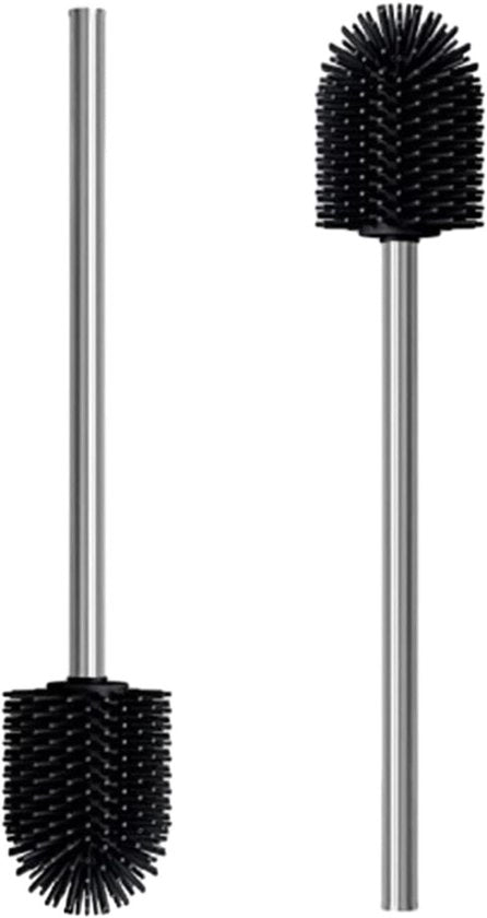 Set di spazzole per il water di 2 pezzi con manico lungo in silicone, spazzole morbide - Garantisce una pulizia ottimale per i water. Adatto per i water.