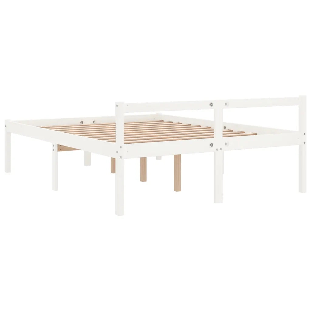 Letto per Anziani Bianco 120x190 cm Small Double Legno di Pino 810585