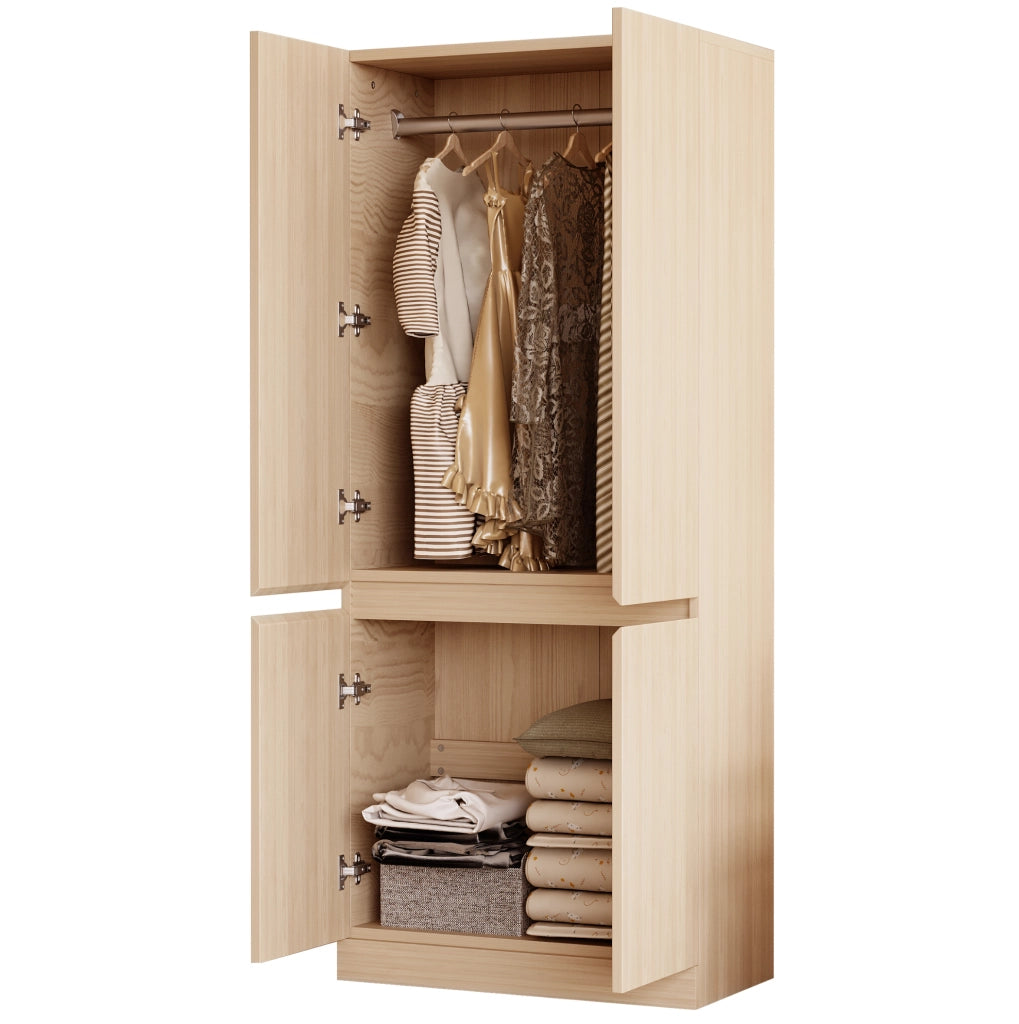 Armadio a doppia anta 70 x 40 x 170 cm; colore naturale