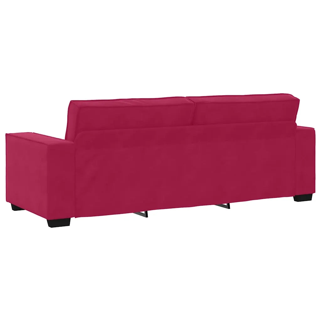 Divano a 3 Posti Rosso Vino 220x78x84 cm in Velluto 4105034