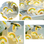 Decorazione di Natale all'aperto per Bambini Ragazzi Carina Lampada Luna Arcobaleno Fairy Filo di Luce Soggiorno Decorazione Corridoio Luce Batteria Festa di Natale Vacanze Giardino Regalo Fai da Te Illuminazione di Soggiorno Decorativa Arcobaleno