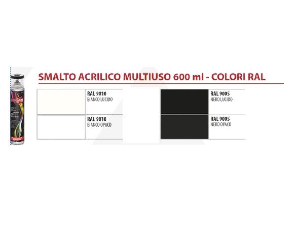 BOMBOLETTA SPRAY ACRILICO UNIVERSALE 600 ML Bianco opaco RAL 9010 - 6 pezzi- AMBROSOL