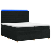 Letto Box Spring LED con Materasso Nero 200 x 200 cm Tessuto 3455932
