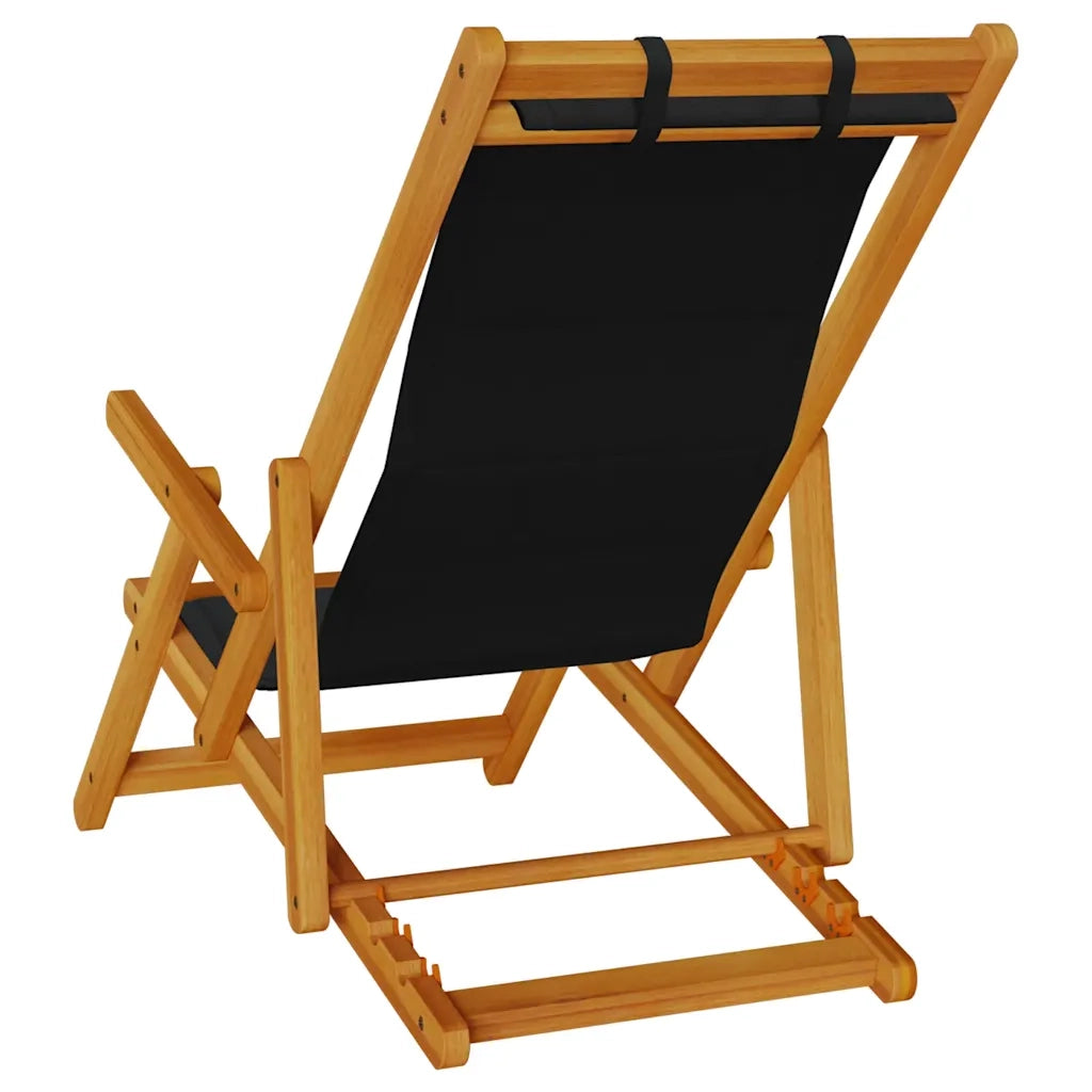 vidaXL Sedia da Spiaggia Pieghevole Braccioli Legno Acacia&Textilene