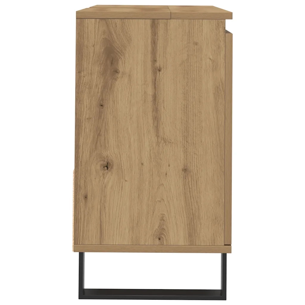 vidaXL Armadietto da Bagno Rovere Artigianale 65x33x60cm in Truciolato