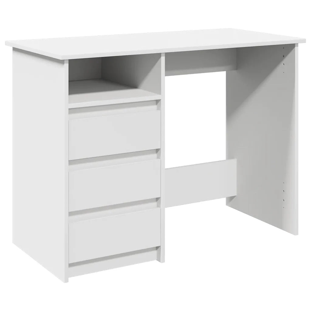 Scrivania Bianca 102x50x75 cm in Legno Multistrato