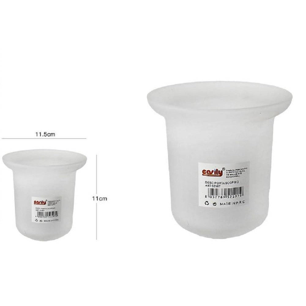 Trade Shop - Bicchiere Di Ricambio Porta Scopino Wc In Vetro Satinato Bagno Accessori 52597 -