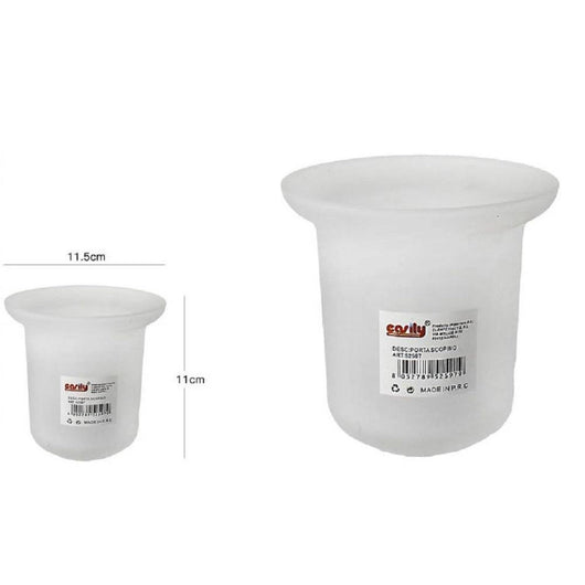Trade Shop - Bicchiere Di Ricambio Porta Scopino Wc In Vetro Satinato Bagno Accessori 52597 -