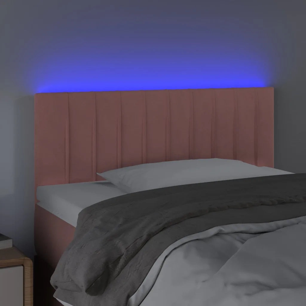 Testiera a LED Rosa 100x5x78/88 cm in Velluto 3121897