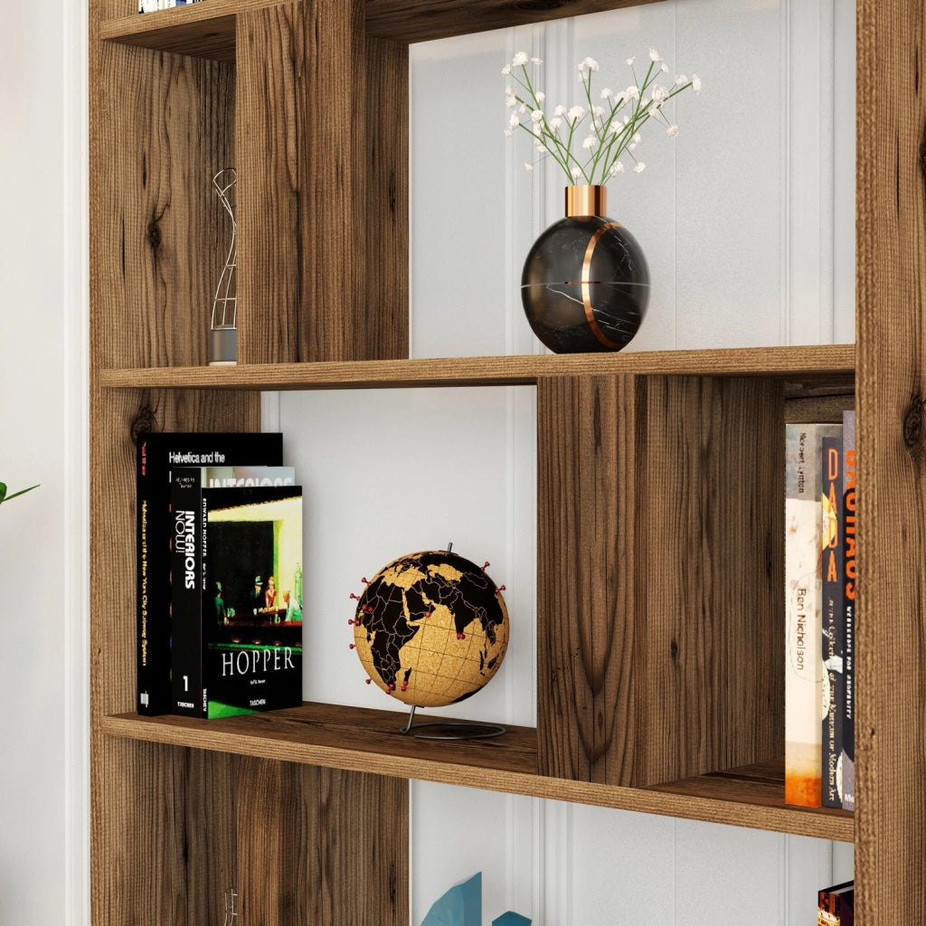 Libreria in legno "Lima" - 90 x 20 x 180 cm - Noce